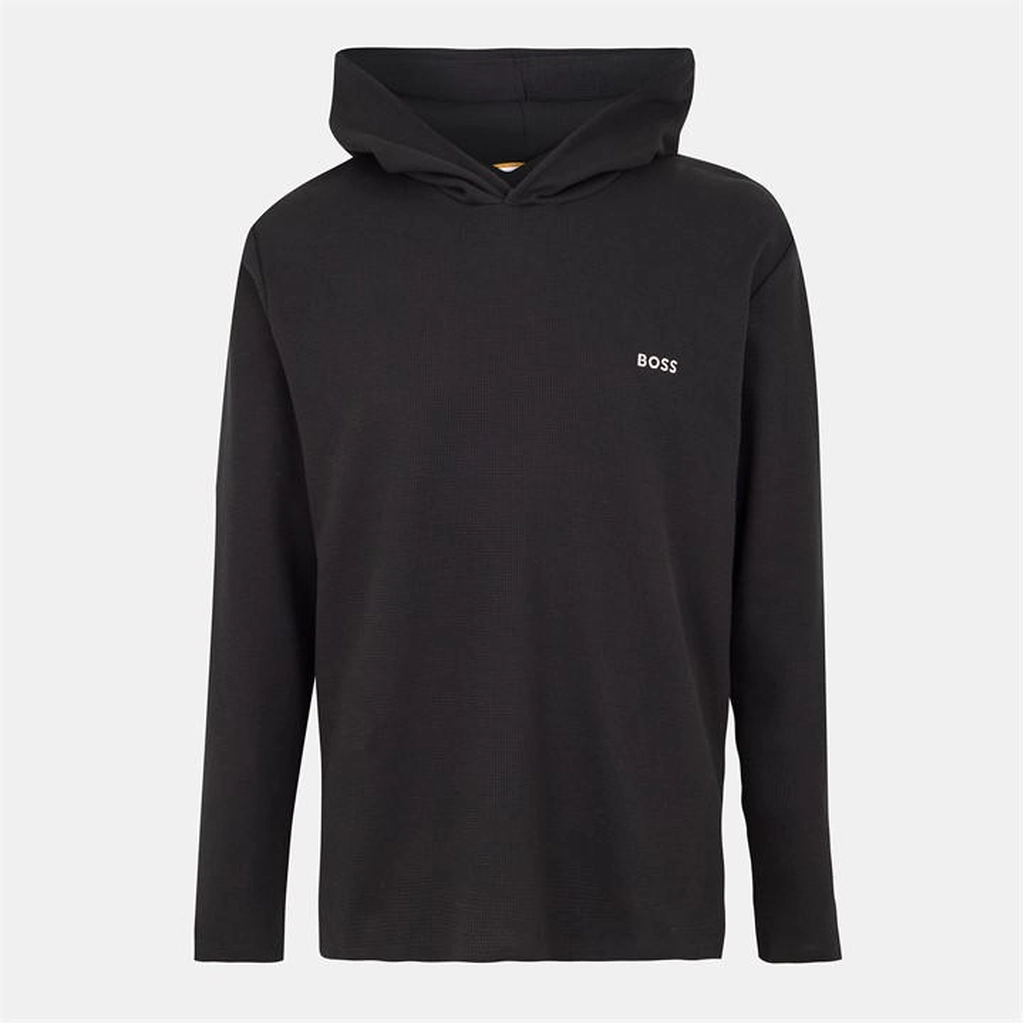 Hugo Boss Waffle Hoody Mens - Black